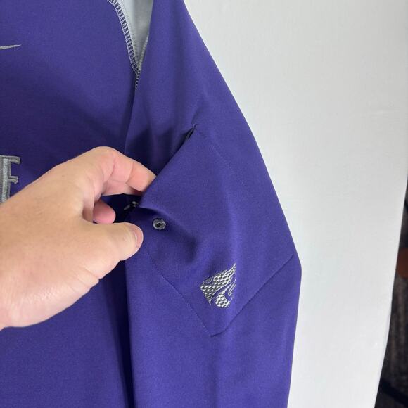 VTG y2k Nike Kansas State Wildcats Hoodie Men Medium Purple ThermaFit Sweatshirt - Picture 3 of 9